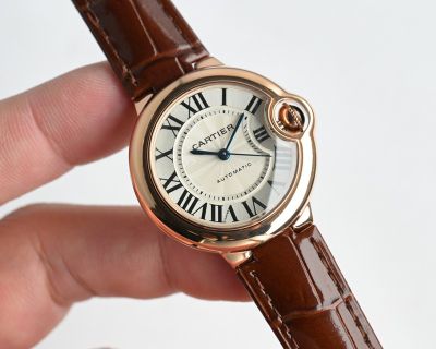 Cartier 18K Gold 28/33/36MM Automatic Movement Women's White Watch